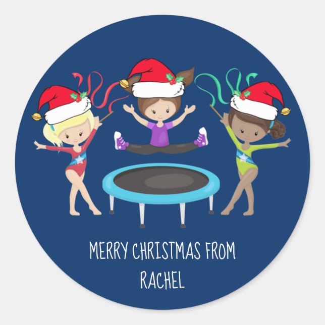 Adesivo Gymnast Personalizado de Natal De Gymnástica Giva (Frente)