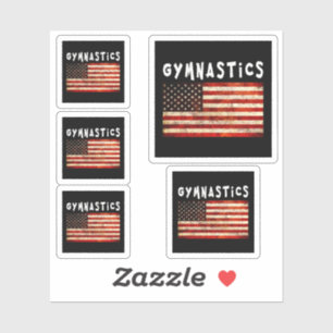 Adesivo Gymnastics Grunge American Flag