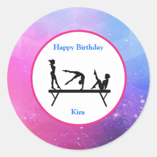 Adesivo Gymnastics "Happy Birthday" Balance Beam