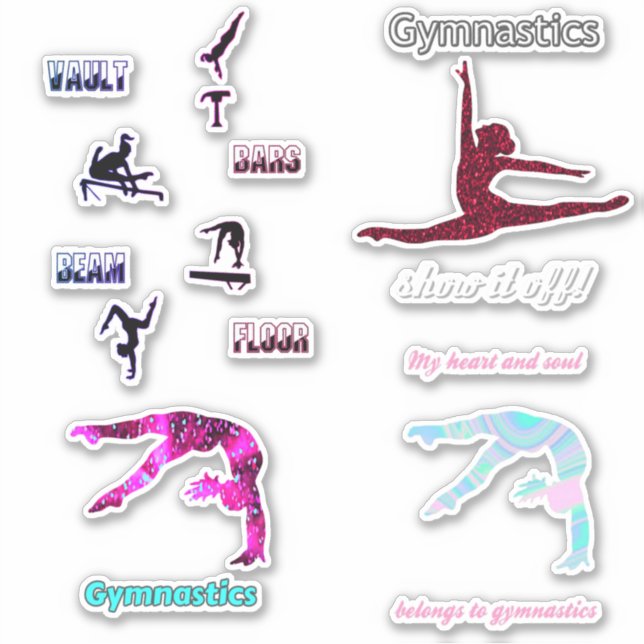 Adesivo Gymnastics Stickers for Girls (Frente)