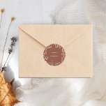 Adesivo Gypsophila Terracotta Wedding<br><div class="desc">Gypsophila em volta das bordas com fundo de terracota e texto branco fora do branco.</div>