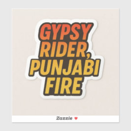 Adesivo Gypsy Rider, Punjabi Fire - Bold Desi Tech Sticker
