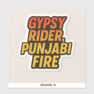 Adesivo Gypsy Rider, Punjabi Fire - Bold Desi Tech Sticker