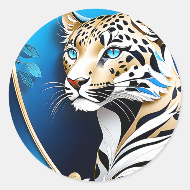 Adesivo Há algo sobre um leopardo que é ambos (Frente)