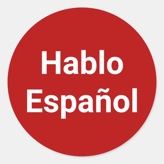 Adesivo Hablo Español vermelho branco Eu falo espanhol (Frente)