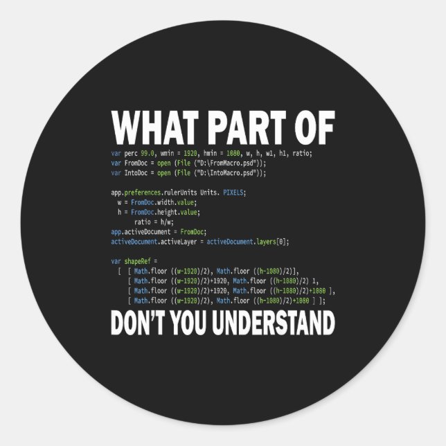 Adesivo Hacker Computer Programmer Apparel Coding What Par (Frente)