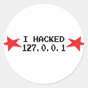 Adesivo hacker eu hackeei 127.0.0.1