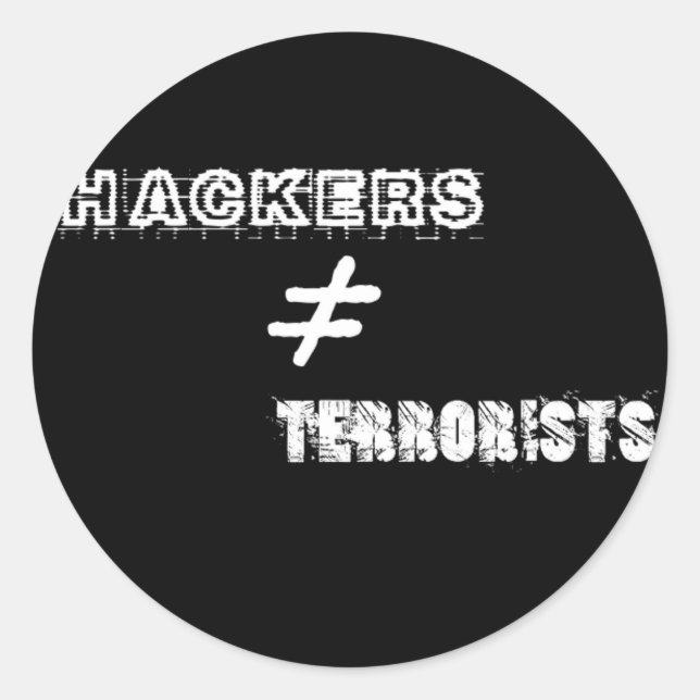 Adesivo Hackers não igualam terroristas (Frente)