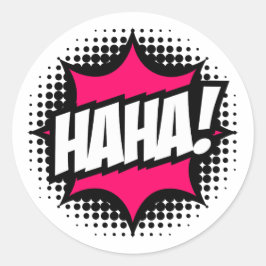 Adesivo HAHA! Estilo de livro em banda desenhada
