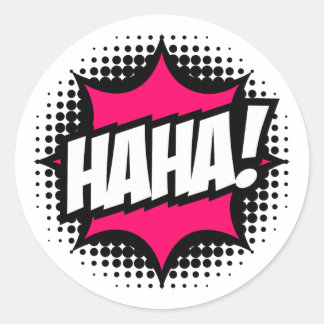 Adesivo HAHA! Estilo de livro em banda desenhada