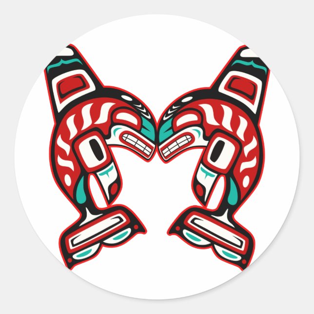 Adesivo Haida Indian Killer Whales Orca (Frente)