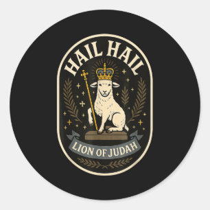 Adesivo Hail Leão de Judá - Emblema Ousado Jesus Cristão R