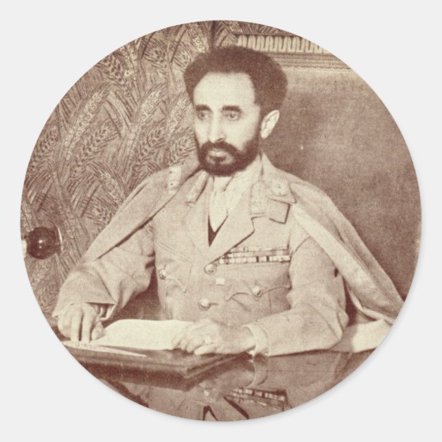 Adesivo Haile Selassie - Messiah Jah Rastafari bordador - (Frente)