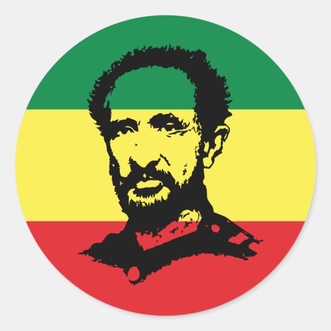 Adesivo Haile Selassie - Messiah Jah Rastafari bordador - (Frente)