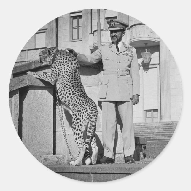 Adesivo Haile Selassie - Messiah Jah Rastafari bordador - (Frente)