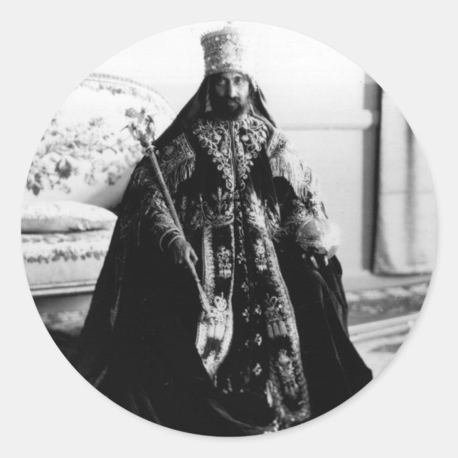 Adesivo Haile Selassie - Messiah Jah Rastafari bordador - (Frente)