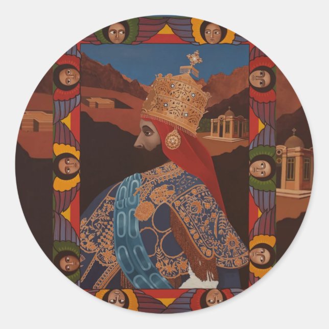 Adesivo Haile Selassie Modern Art Jah Rastafari Roots (Frente)
