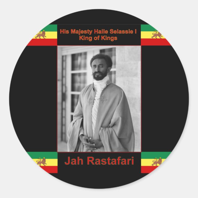 Adesivo Haile Selassie, o Leão de Judah, Jah Rastafari (Frente)