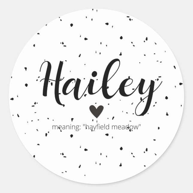 Adesivo Hailey Name Reveal Significa Mínimo Moderno Neutro (Frente)
