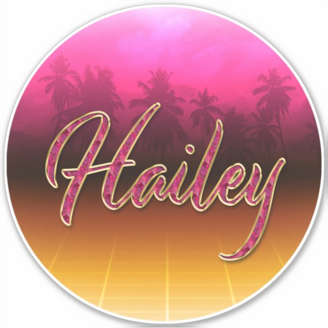 Adesivo Hailey Vorname Name golden pink Aufkleber Sticker (Frente)