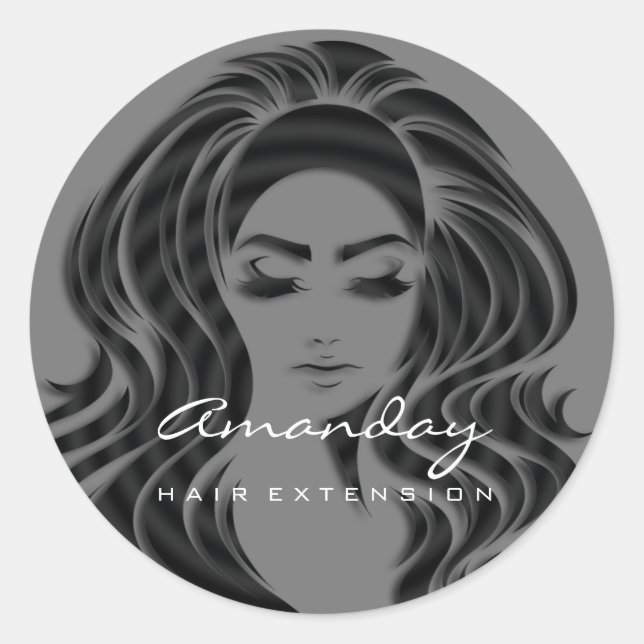 Adesivo Hair Lashes Extension Stylist Makeup Cinza 16th (Frente)