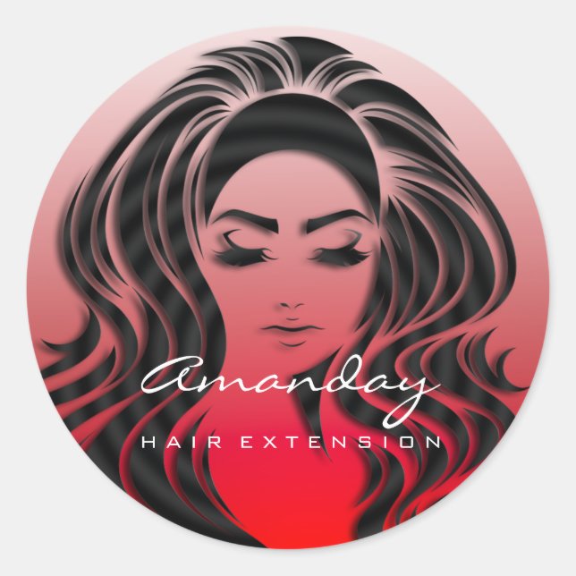 Adesivo Hair Lashes Extension Stylist Makeup Red 16th (Frente)