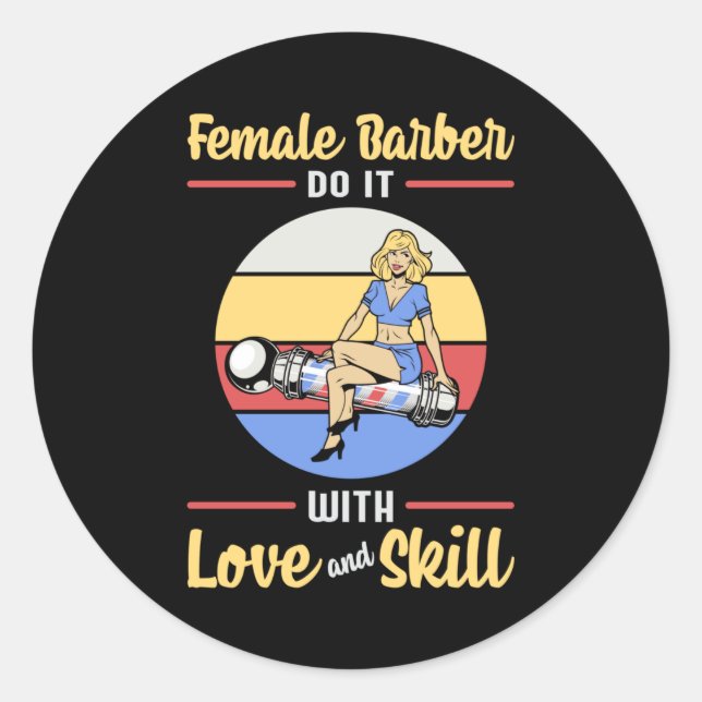 Adesivo Hair Stylist Barber Hairdresser Female Love Gift (Frente)