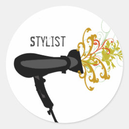 Adesivo Hair Stylist Dryer Stylist Florals