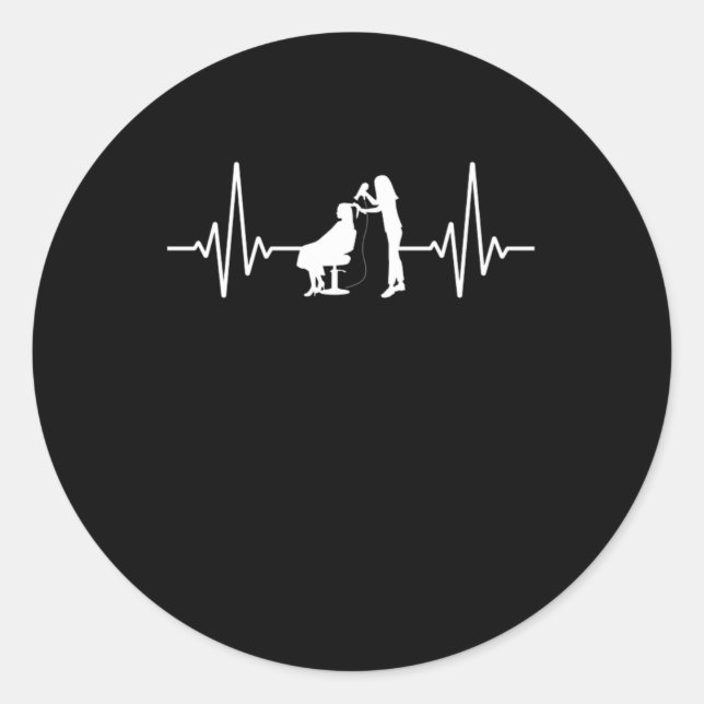 Adesivo Hair Stylist Heartbeat Hairdresser Hair Salon Gift (Frente)