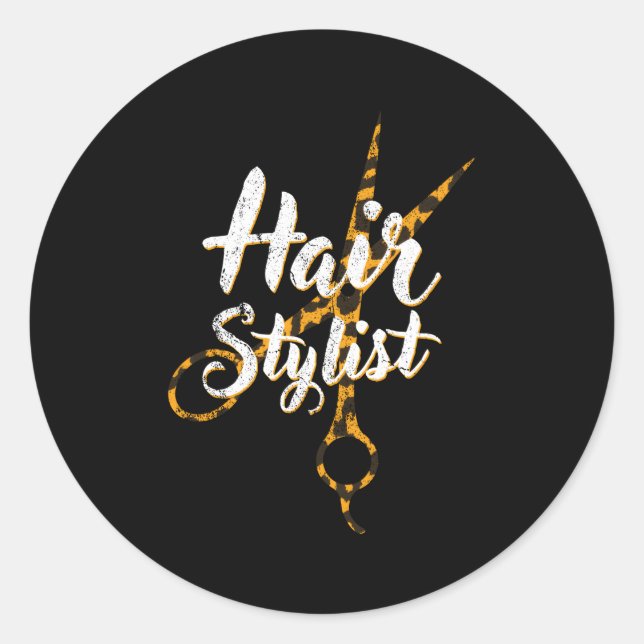 Adesivo Hair Stylist - Leopard Scissor Hairstylist (Frente)