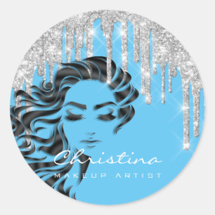 Adesivo Hair Stylist Makeup Artist Glitter Eyelash Cinza