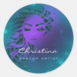 Adesivo Hair Stylist Makeup Artista Teal Eyelash Roxo