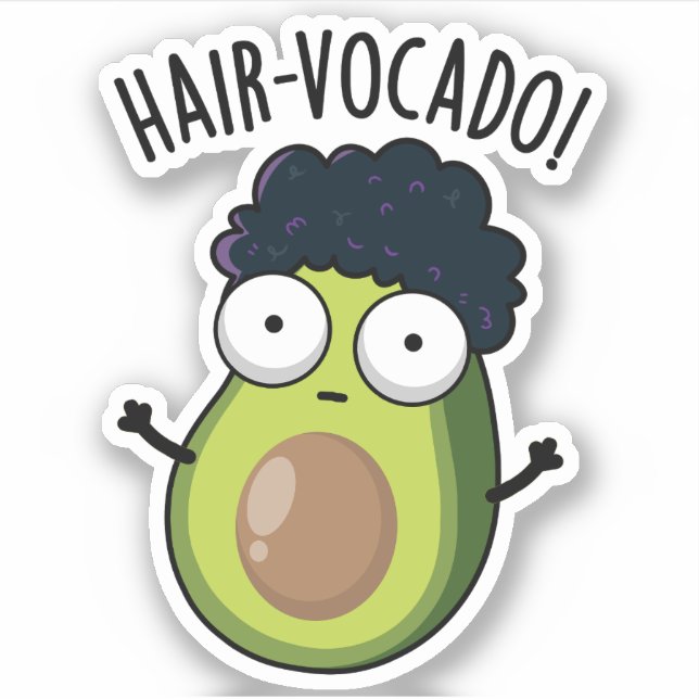 Adesivo Hair-vocado Funny Avocado Puns (Frente)