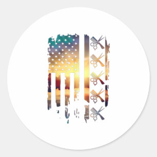 Adesivo Hairdresser American Flag Hairstylist Prid Lover