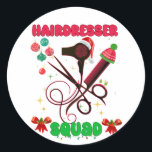 Adesivo Hairdresser Christmas Squad Hair Salon Engraçado<br><div class="desc">Surpreenda seus clientes com esta bela roupa. Combine com seus colegas de trabalho e divirta-se neste Natal.</div>