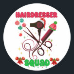 Adesivo Hairdresser Christmas Squad Hair Salon Engraçado<br><div class="desc">Surpreenda seus clientes com esta bela roupa. Combine com seus colegas de trabalho e divirta-se neste Natal.</div>
