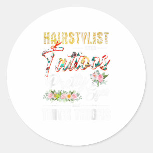Adesivo Hairstylist Com Tatuagens Olhos Bonito E Espessura