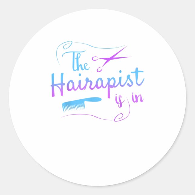 Adesivo Hairstylist Engraçado Hairapist Está Em Barber (Frente)