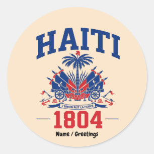 Adesivo Haiti 1804 Gráfico de Bandeira Vintage Patriótica