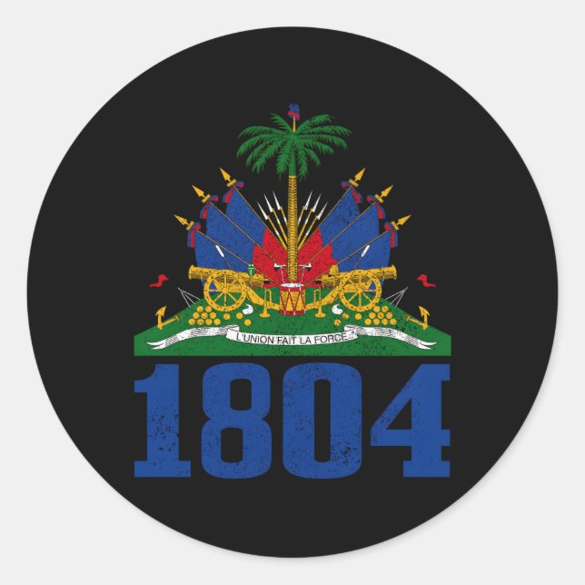 Adesivo Haiti Est 1804 Orgulho Caribe Bandeira Haitiana (Frente)