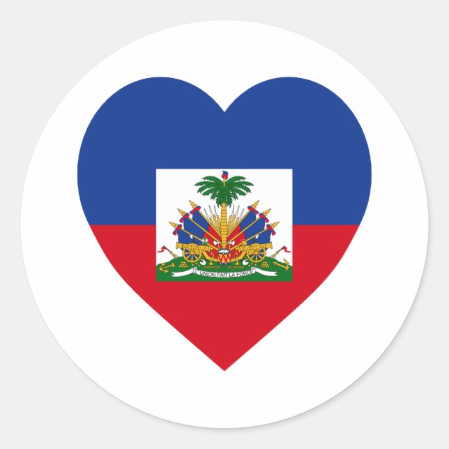 Adesivo Haiti Flag Heart (Frente)