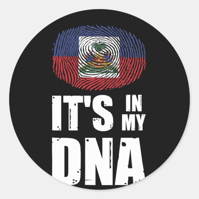 Adesivo Haiti It's In My DNA Haitian Pride Fingerprint (Frente)