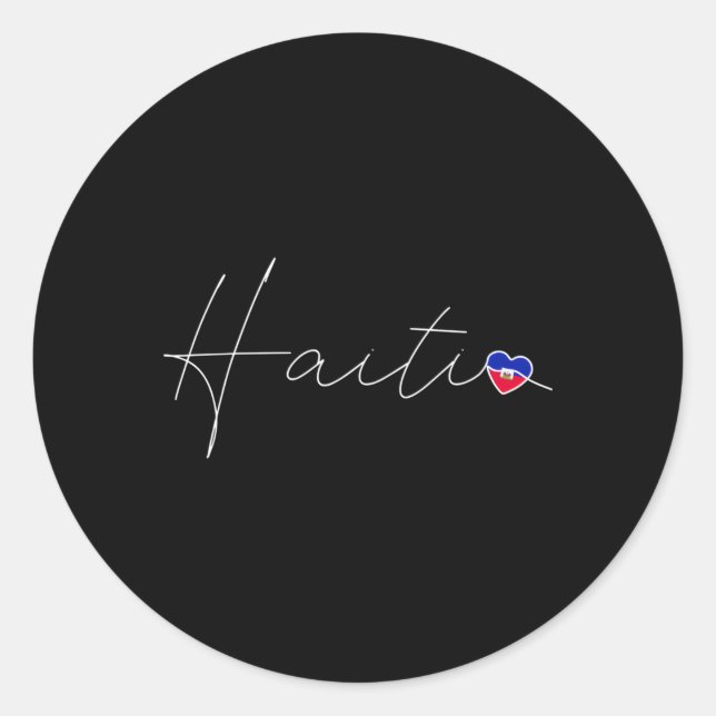 Adesivo Haiti: Simples Amam Bandeira Haitiana Ele No Haiti (Frente)