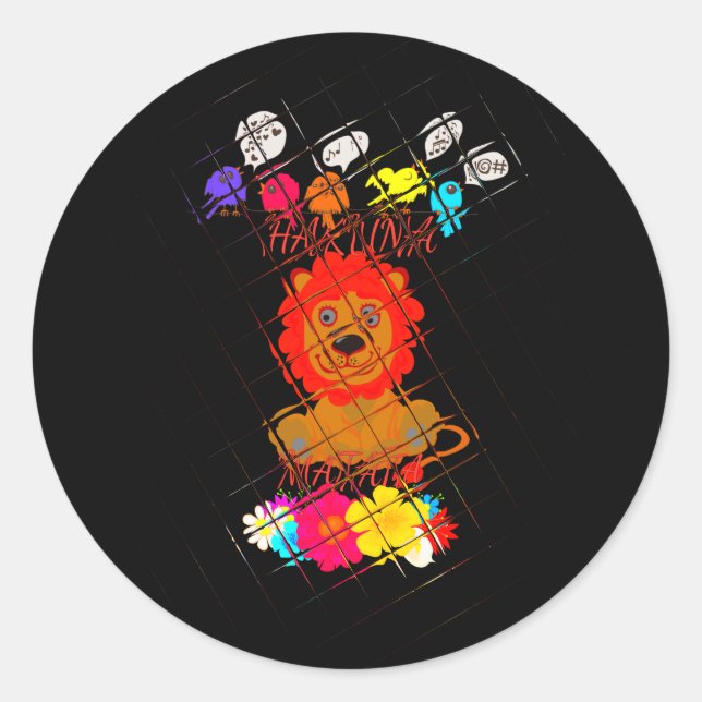 Adesivo Hakuna Matata, fofo bebê design (Frente)