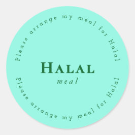 Adesivo Halal meal Request Sticker, Light Green