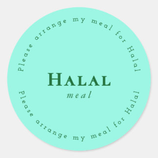 Adesivo Halal meal Request Sticker, Light Green