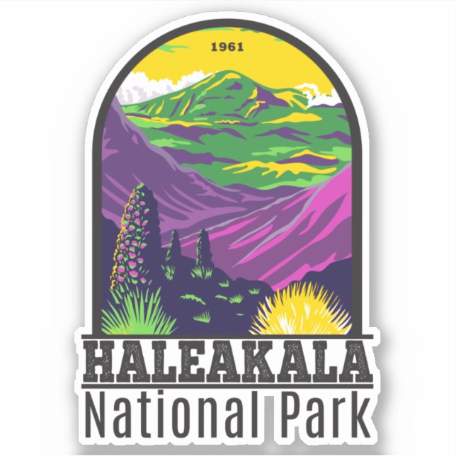 Adesivo Haleakala National Park Hawaii Vintage (Frente)