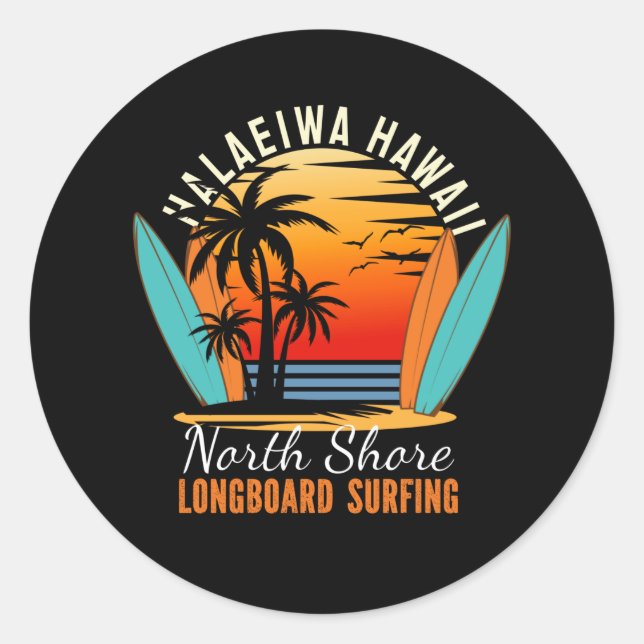 Adesivo Haleiwa Hawaii North Shore Surfing (Frente)