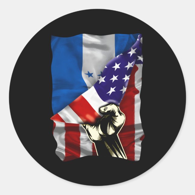 Adesivo Half American Flag Hondurduran Roots Usa Flag Hond (Frente)
