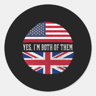 Adesivo Half American Half British Usa Flag Reino Unido